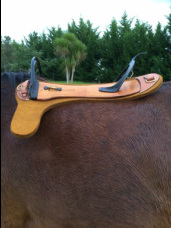 Military saddle tree fitted to horse's back